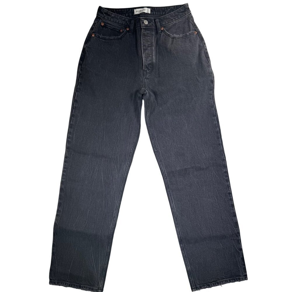 Abercrombie & Fitch Women's Vintage Black UltraHigh-Rise Straight-Leg Jeans NWOT